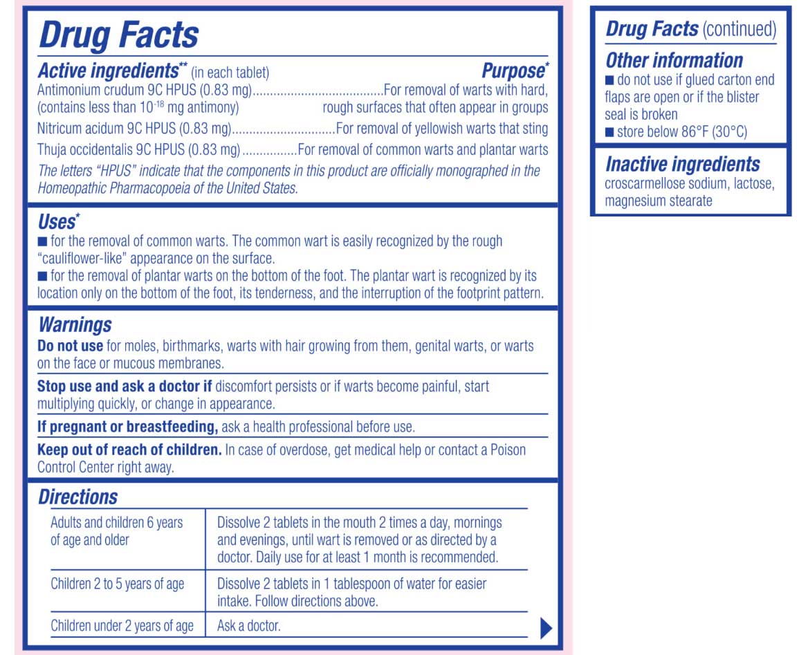 Boiron Homeopathics WartCalm Ingredients