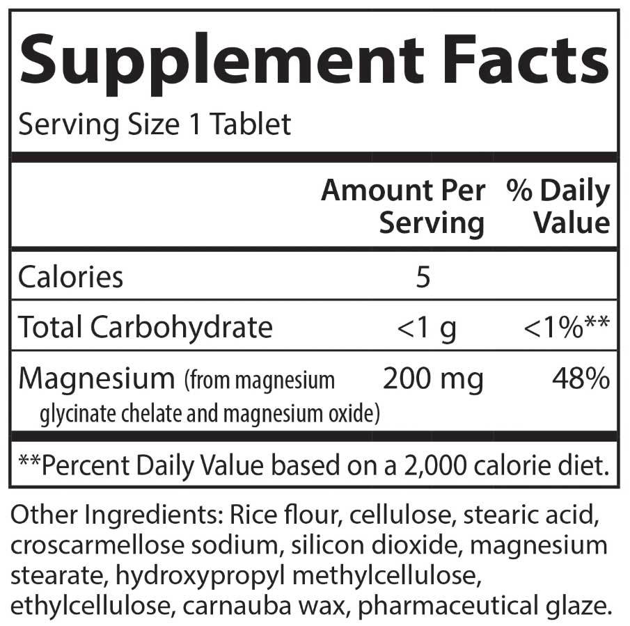Carlson Labs Magnesium Glycinate 200 mg Ingredients