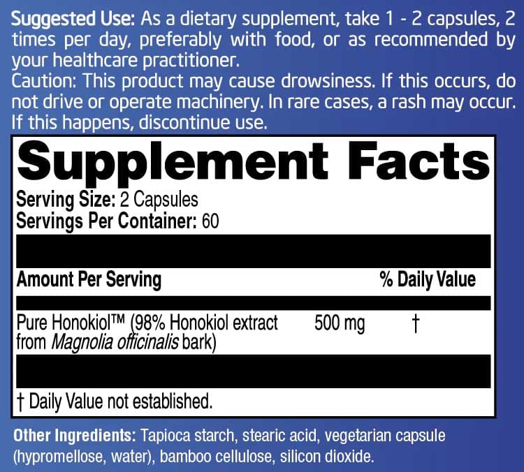 Clinical Synergy Professional Formulas Pure Honokiol Ingredients 