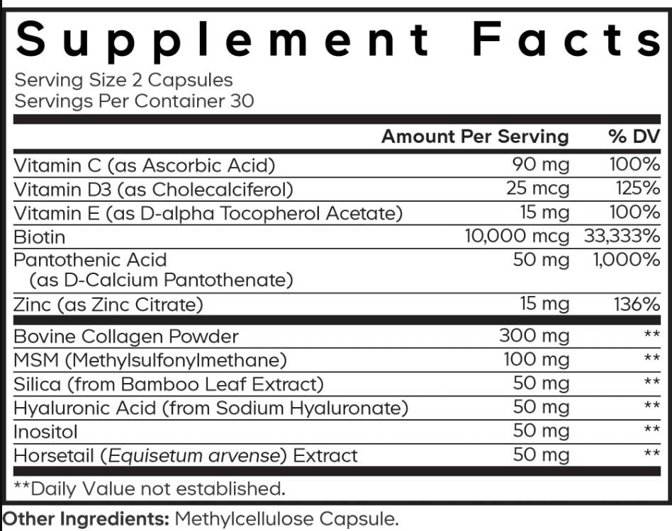 Codeage Amen Hair Ingredients