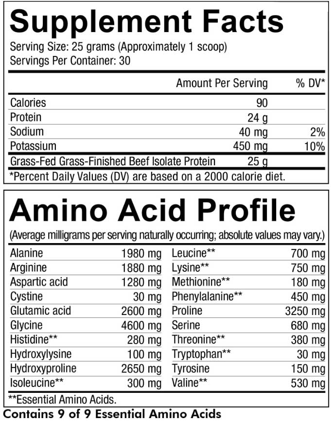 Codeage Beef Isolate Protein Ingredients