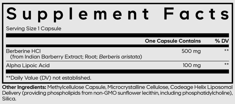 Codeage Berberine Phytosome+ Ingredients