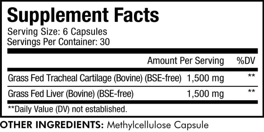 Codeage Grass Fed Beef Cartilage Ingredients