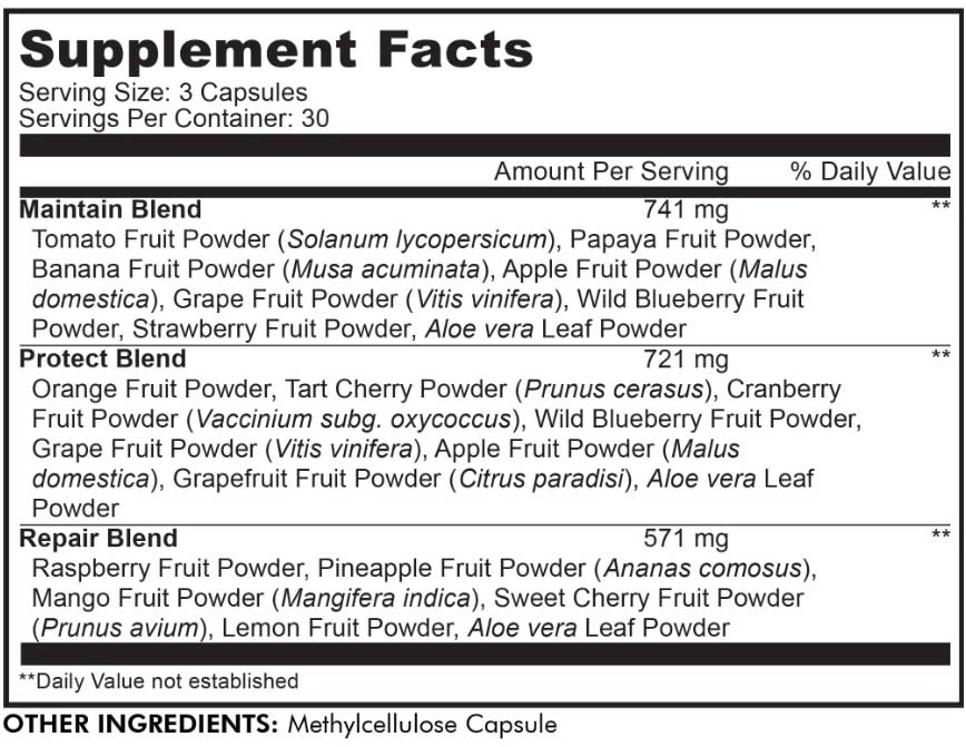 Codeage Instantfood Fast Fruits Ingredients