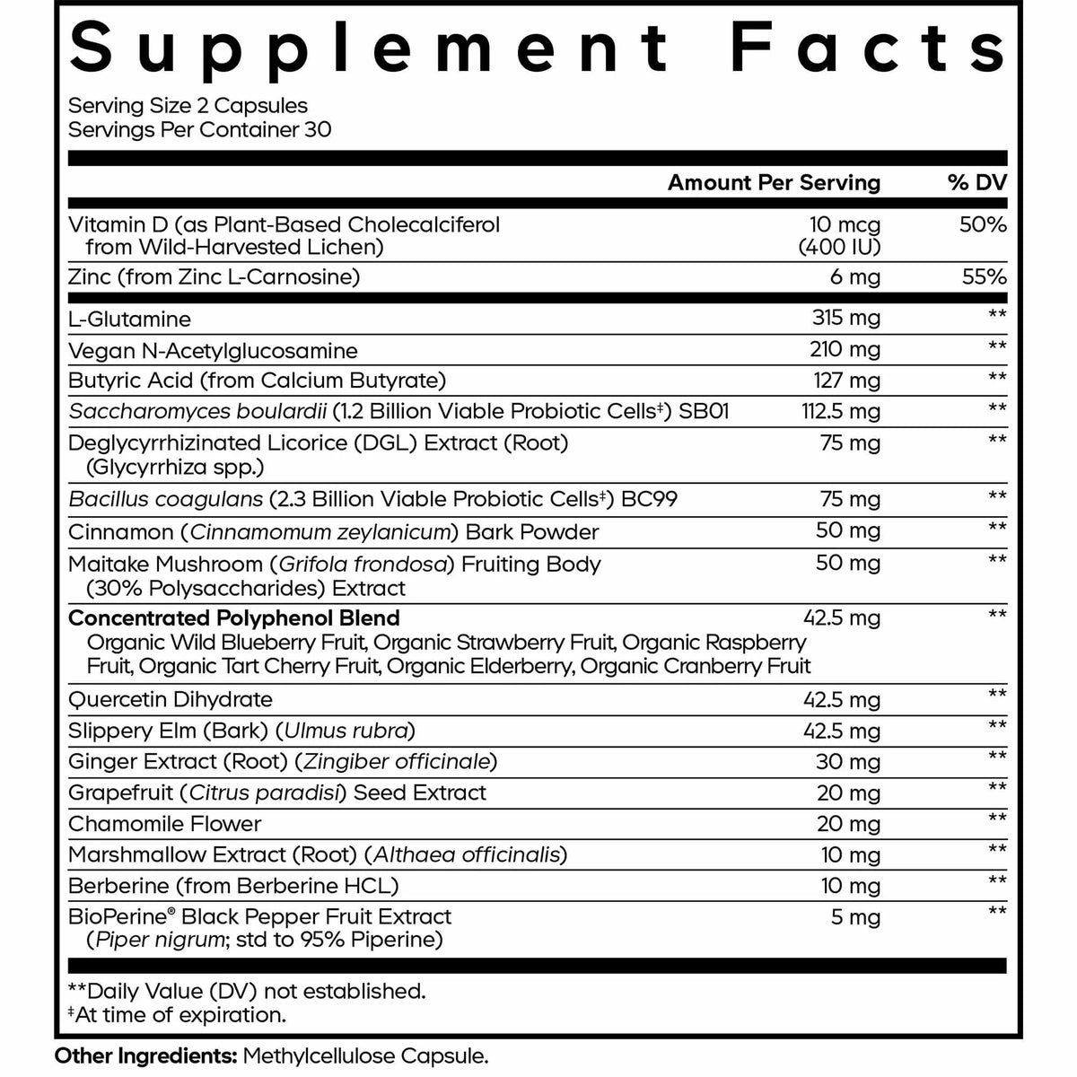 Codeage Leaky Gut Formula Ingredients