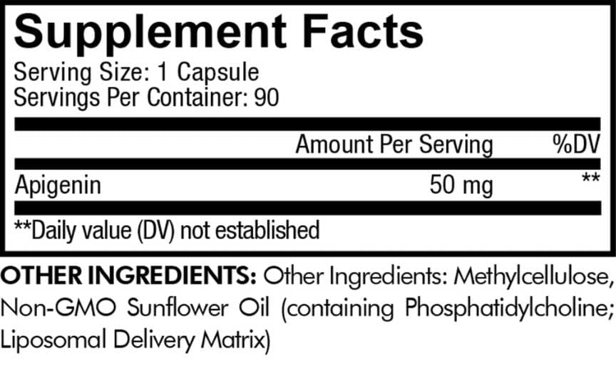 Codeage Liposomal Apigenin Ingredients