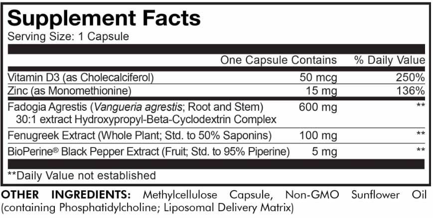 Codeage Liposomal Fadogia Agrestis+ Ingredients