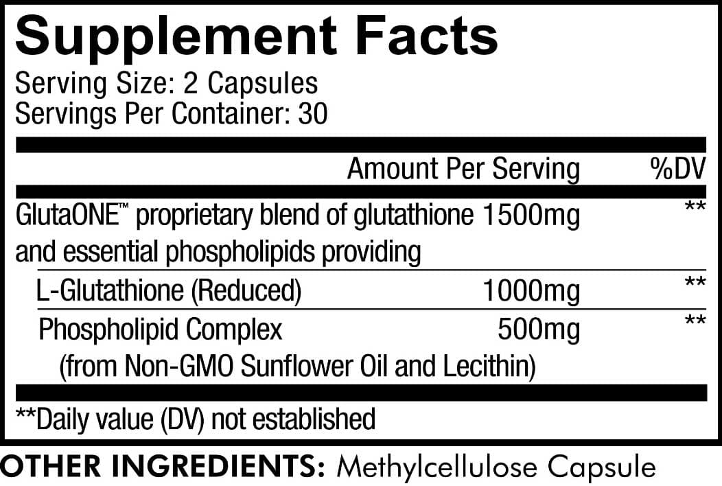 Codeage Liposomal Glutathione 1000 mg Ingredients