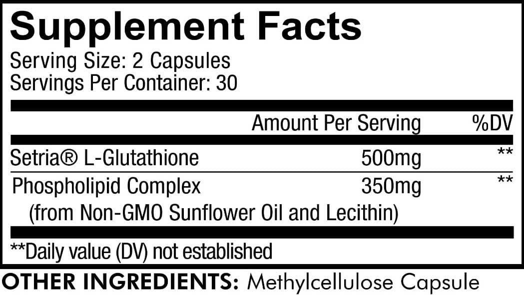 Codeage Liposomal Glutathione Ingredients