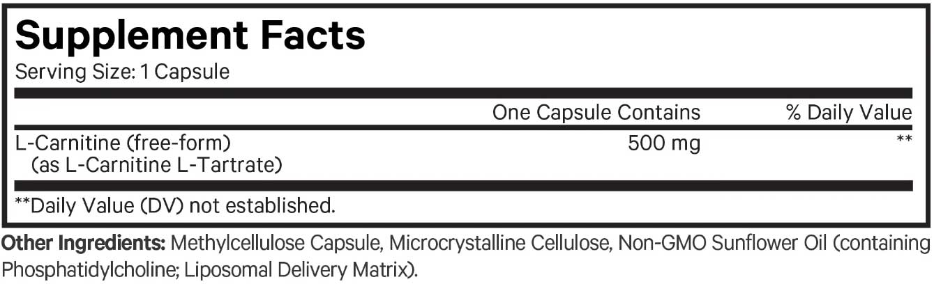 Codeage Liposomal L-Carnitine+ Ingredients