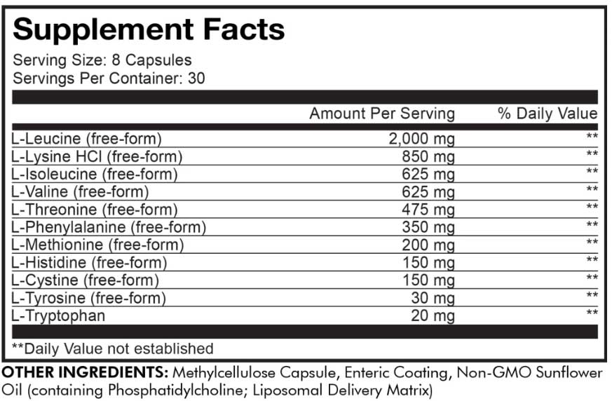 Codeage Liposomal Multi Amino+ Ingredients