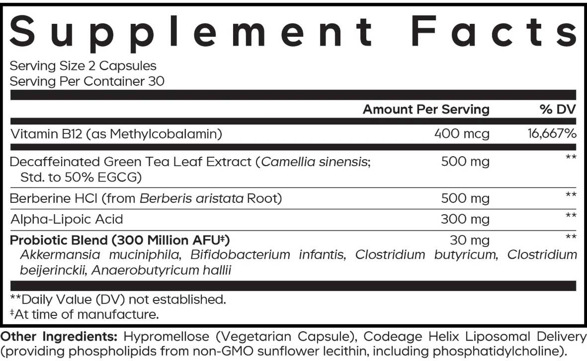 Codeage M-Burn Optimized Ingredients