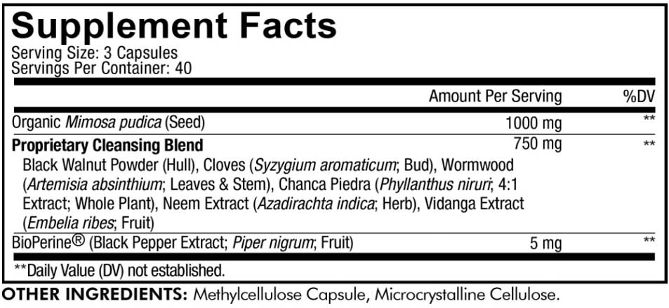 Codeage Mimosa Pudica Seed+ Ingredients