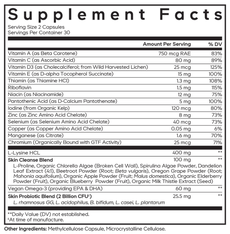 Codeage Teen Clearface+ Ingredients