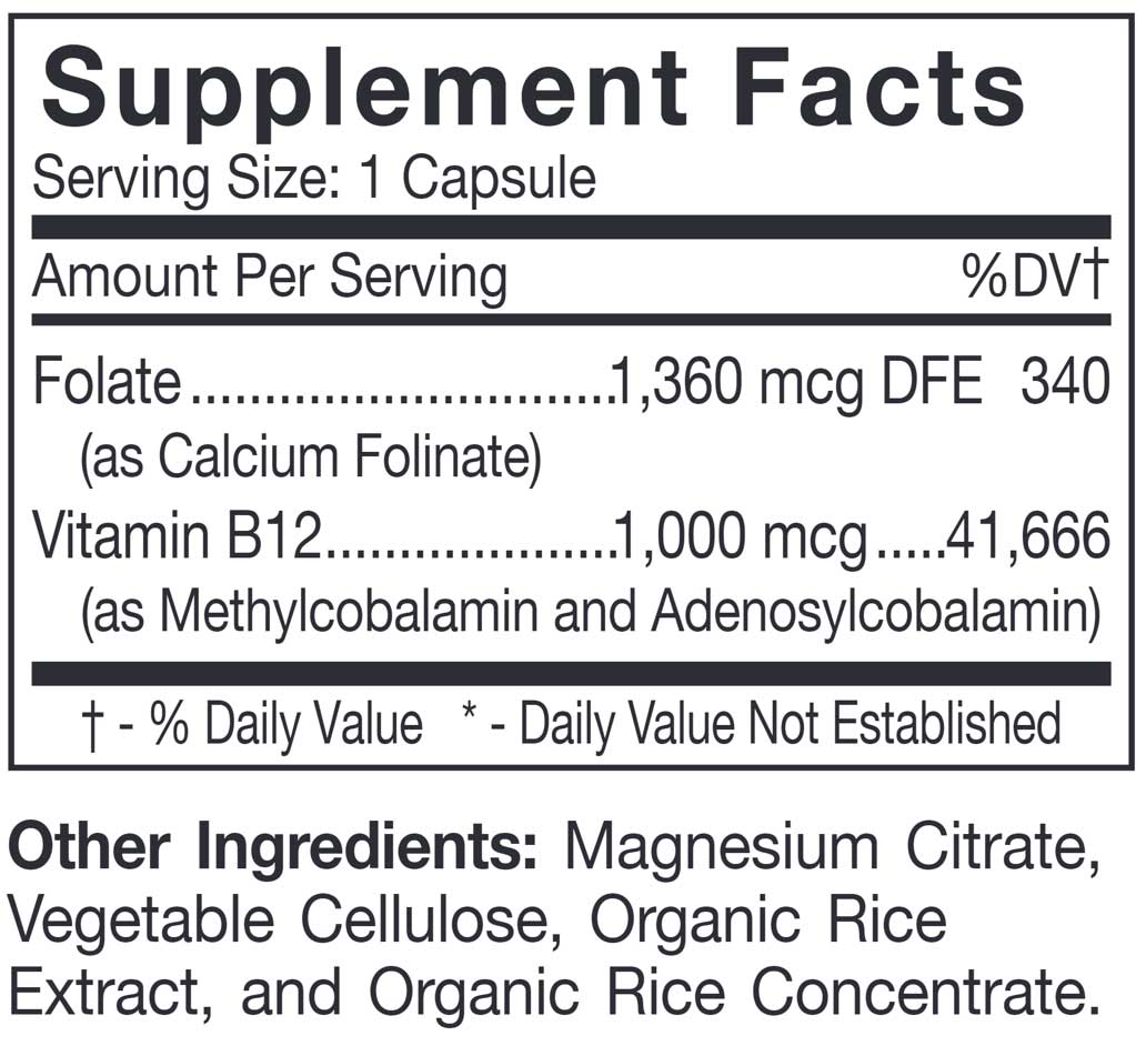 D'Adamo Personalized Nutrition Methyl 12 Plus Ingredients