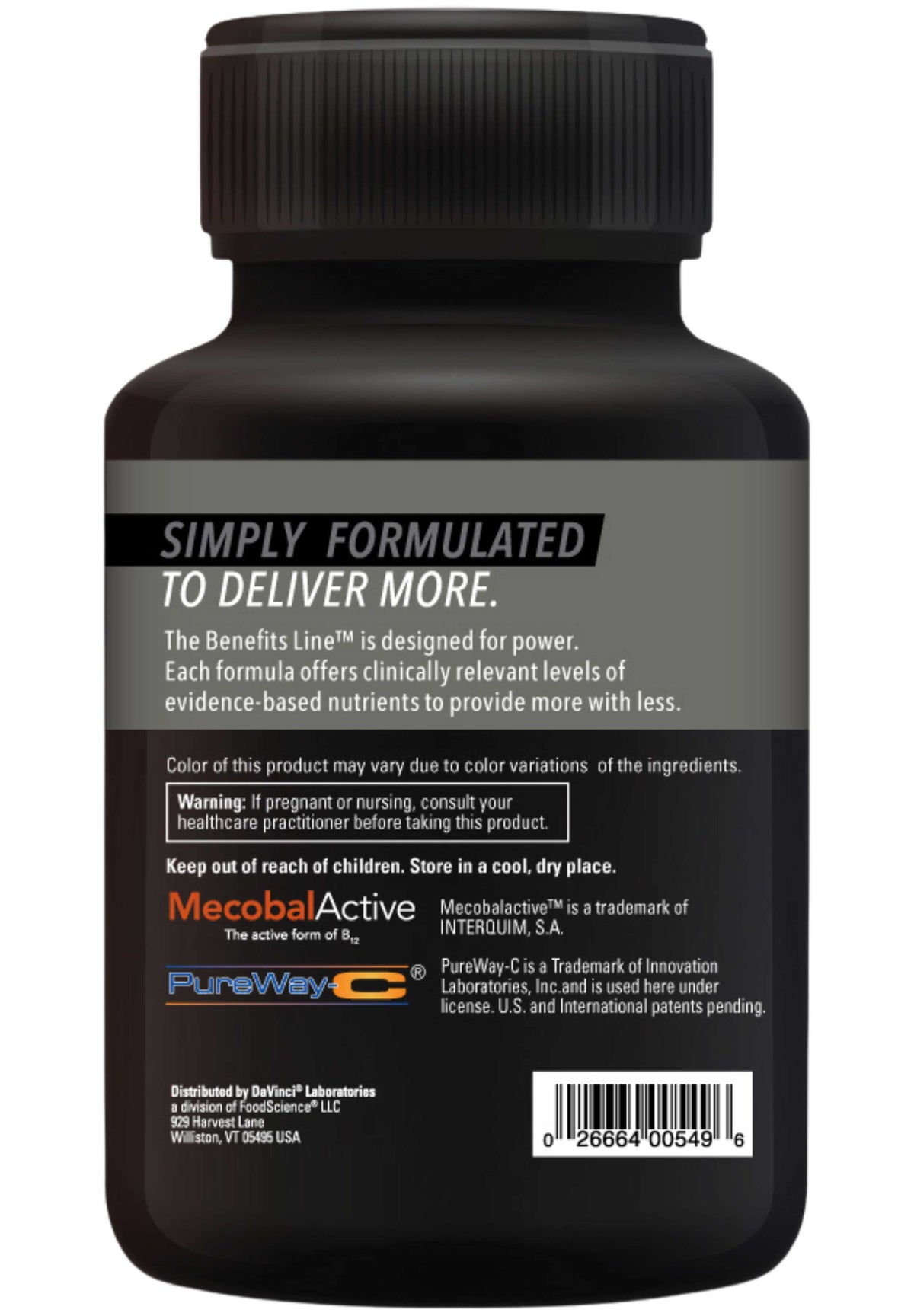 DaVinci Labs Adrenal Benefits Back