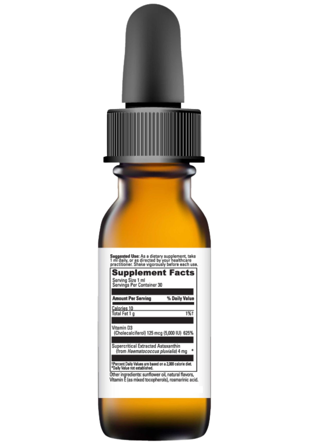 DaVinci Labs Astaxanthin D3 Liquid Ingredients