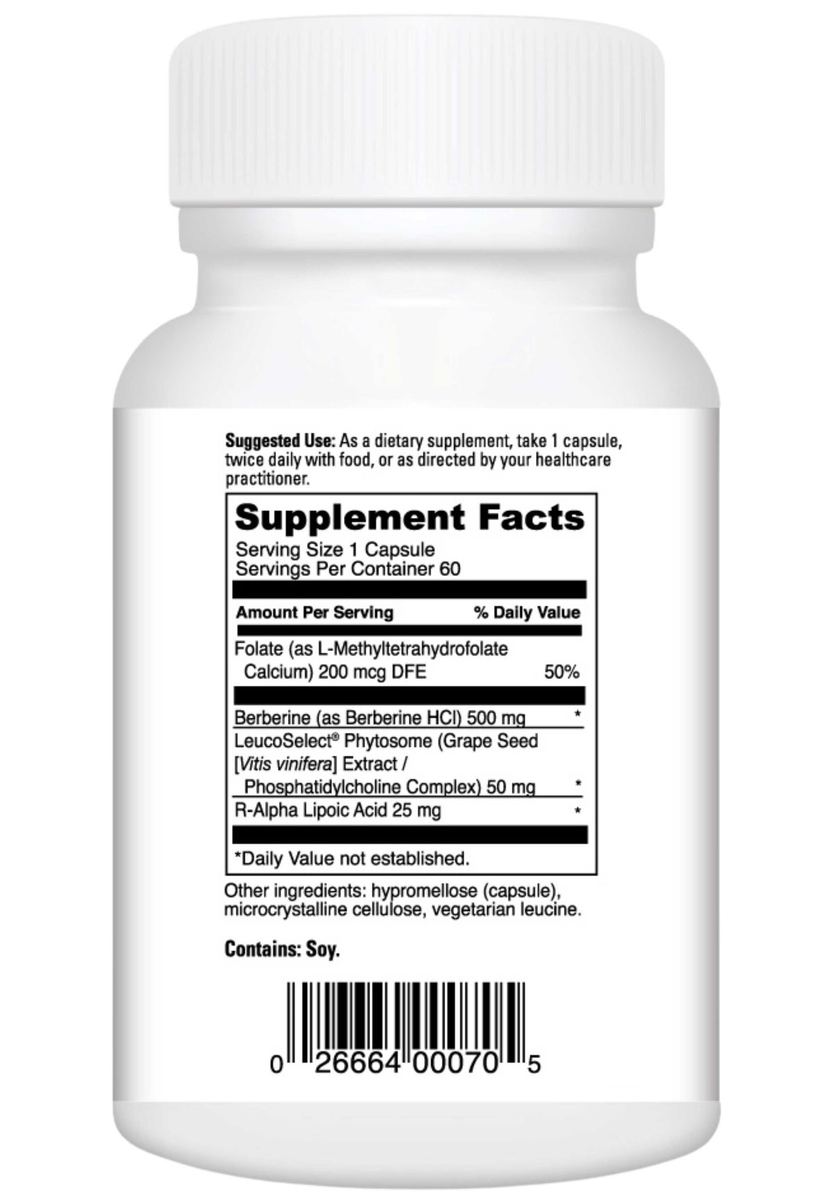 DaVinci Labs Berberine Force Ingredients