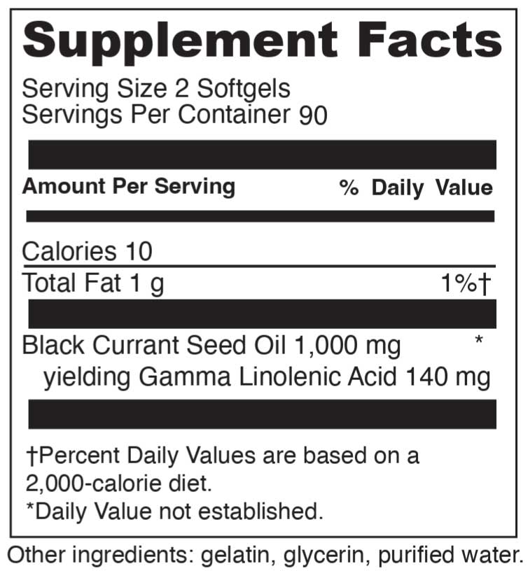 DaVinci Labs Black Currant Seed Oil Ingredients