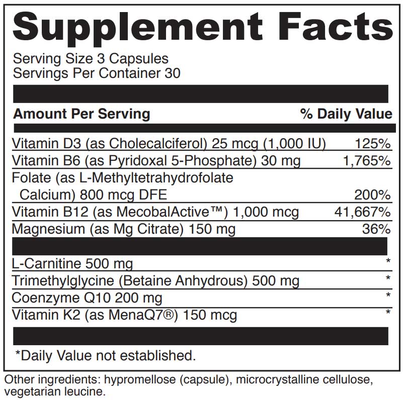 DaVinci Labs Cardio Benefits Ingredients