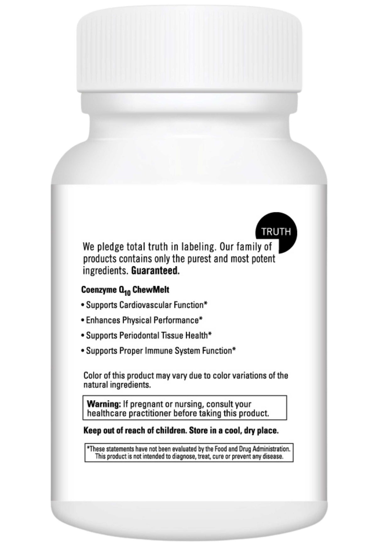 DaVinci Labs CoEnzyme Q10 ChewMelt 100 mg Back