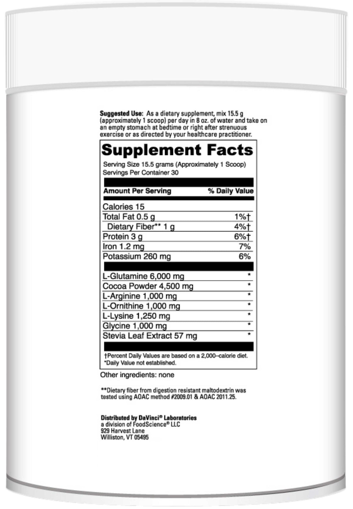 DaVinci Labs Cocoa HGH Ingredients