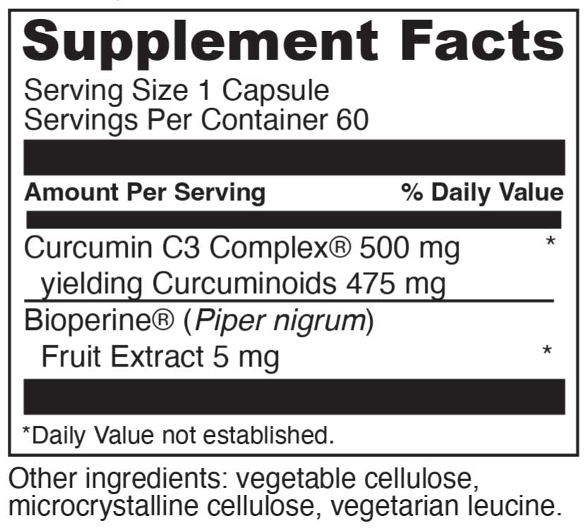 DaVinci Labs Curcumin C3 Complex Ingredients