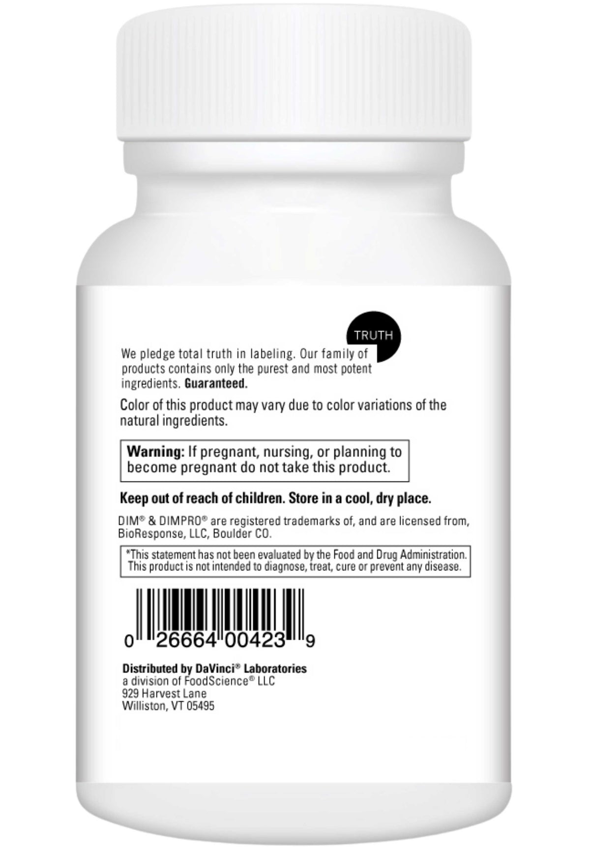 DaVinci Labs DIMPRO 150 mg Back