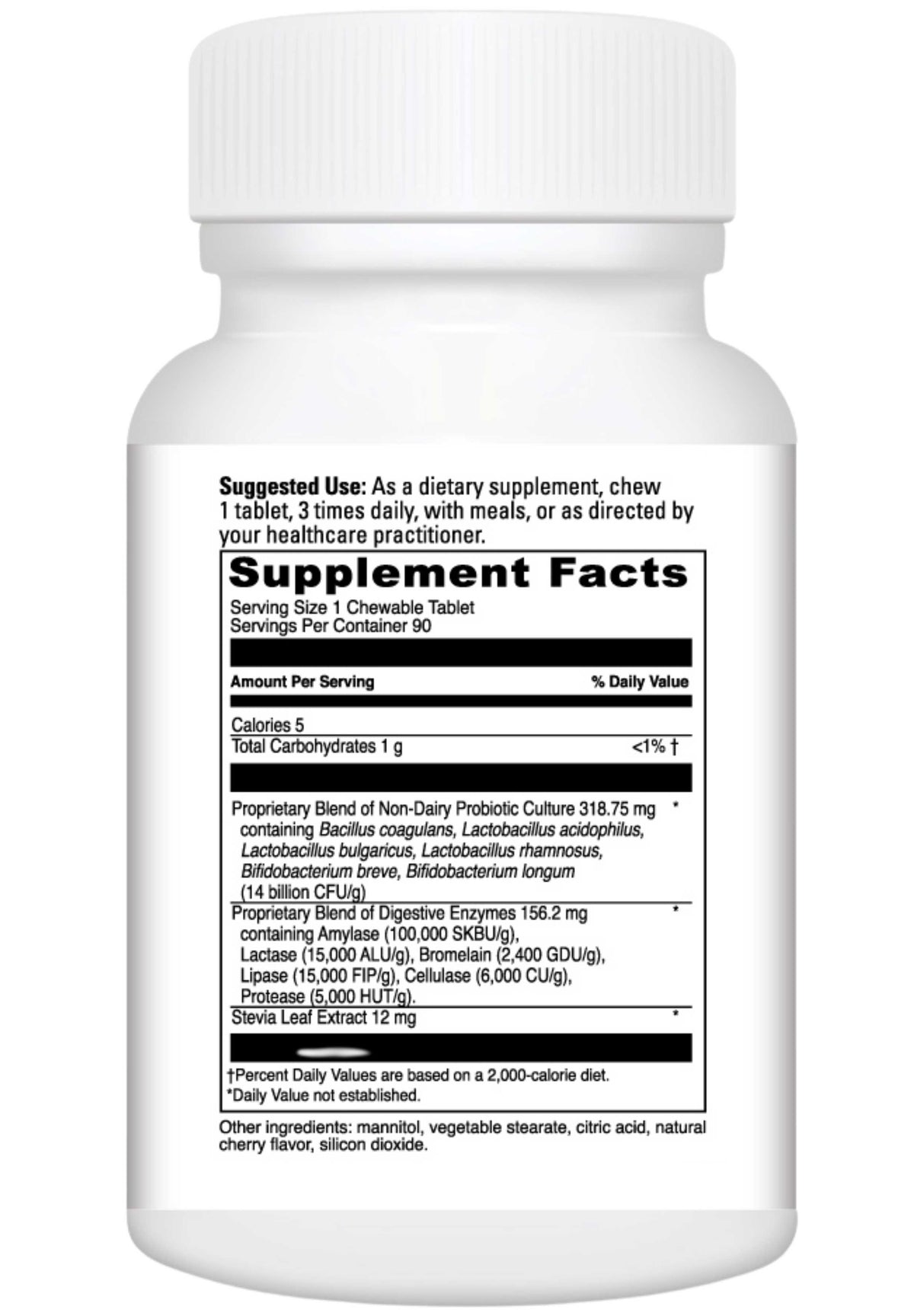 DaVinci Labs Digestive Enzymes Chewable with Prebiotics + Probiotics Ingredients