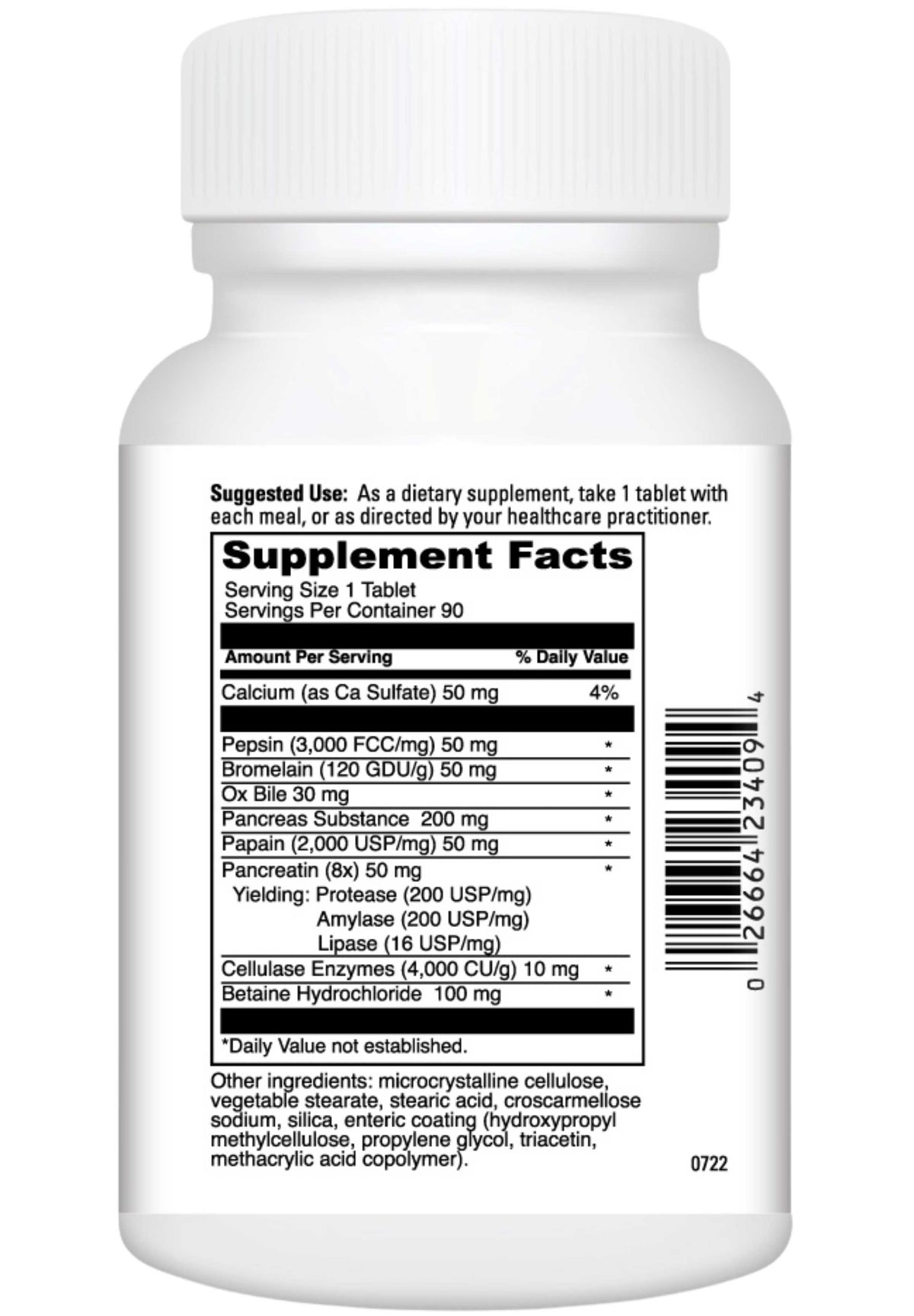 DaVinci Labs Digestive Enzymes Ingredients