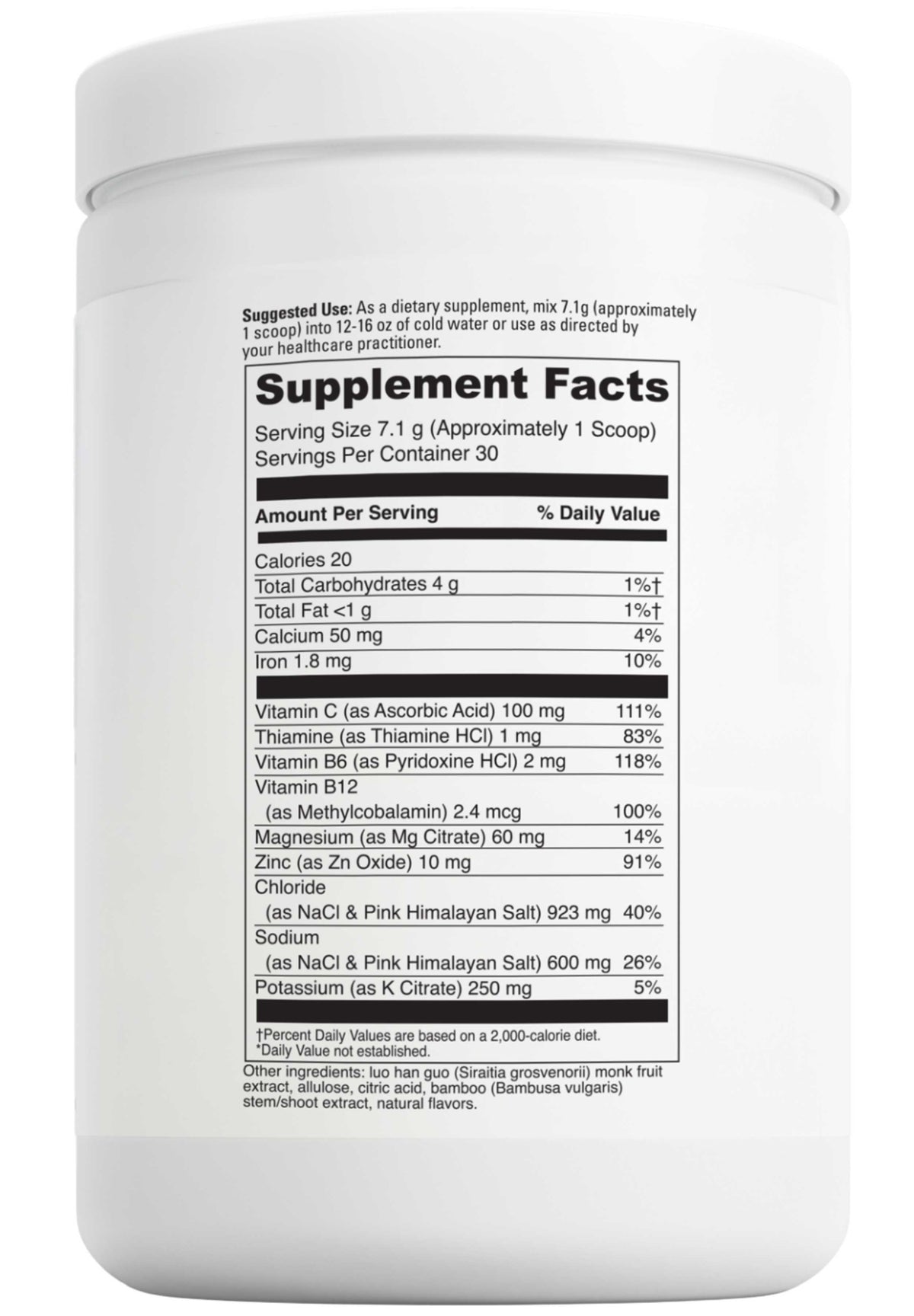 DaVinci Labs Electrolyte Drink Mix Ingredients