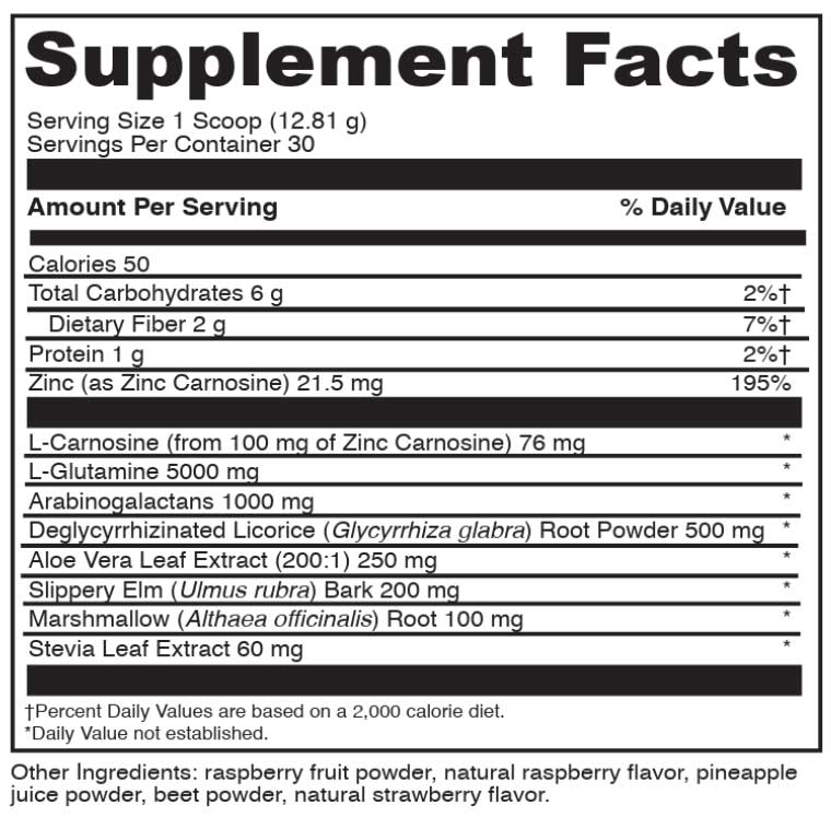 DaVinci Labs G.I. Benefits Ingredients