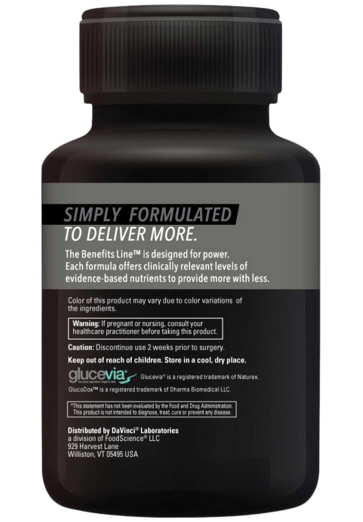 DaVinci Labs Gluco Benefits Back