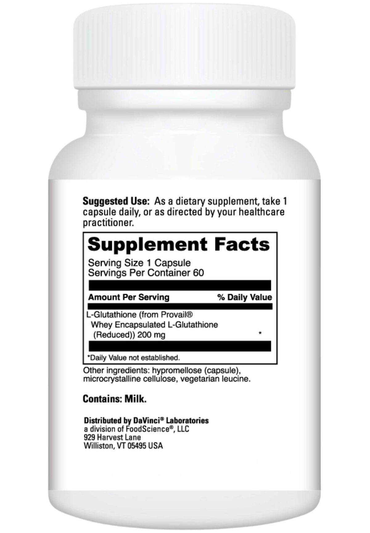 DaVinci Labs Glutathione Bright Ingredients