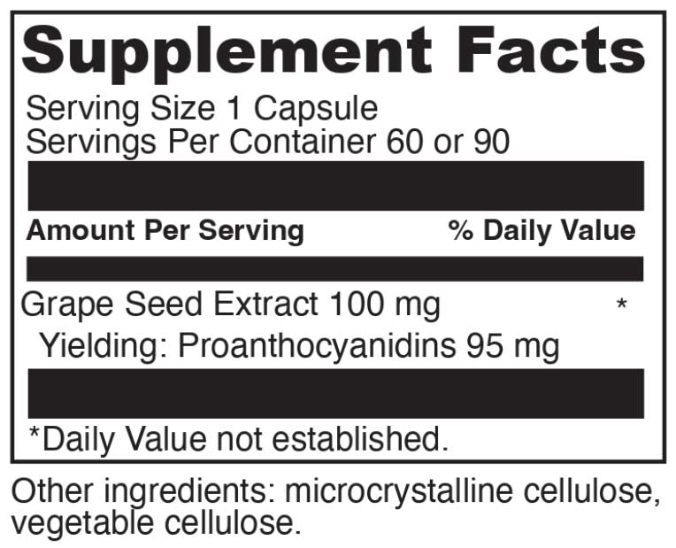 DaVinci Labs Grape Seed-100 Ingredients