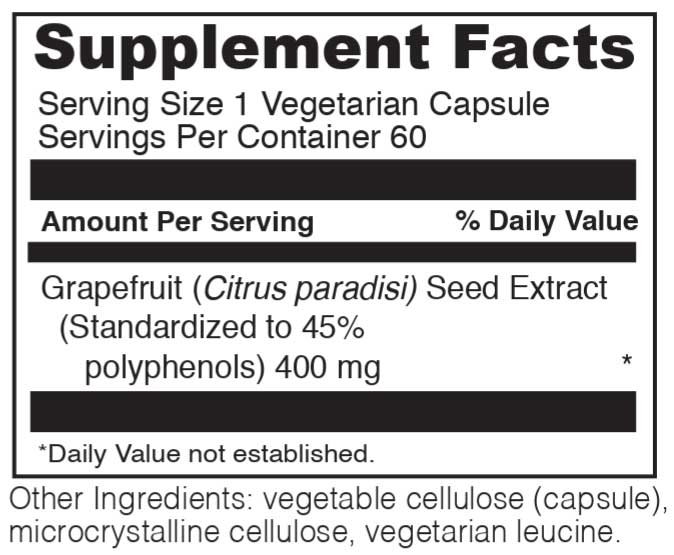 DaVinci Labs Grapefruit Seed Extract Ingredients