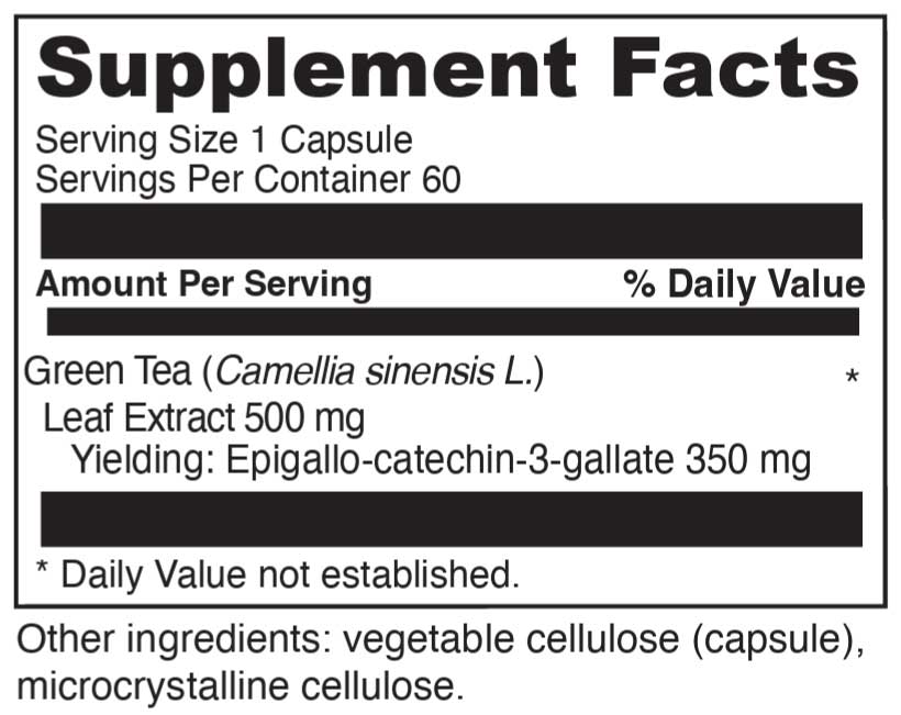 DaVinci Labs Green Tea-70 Ingredients