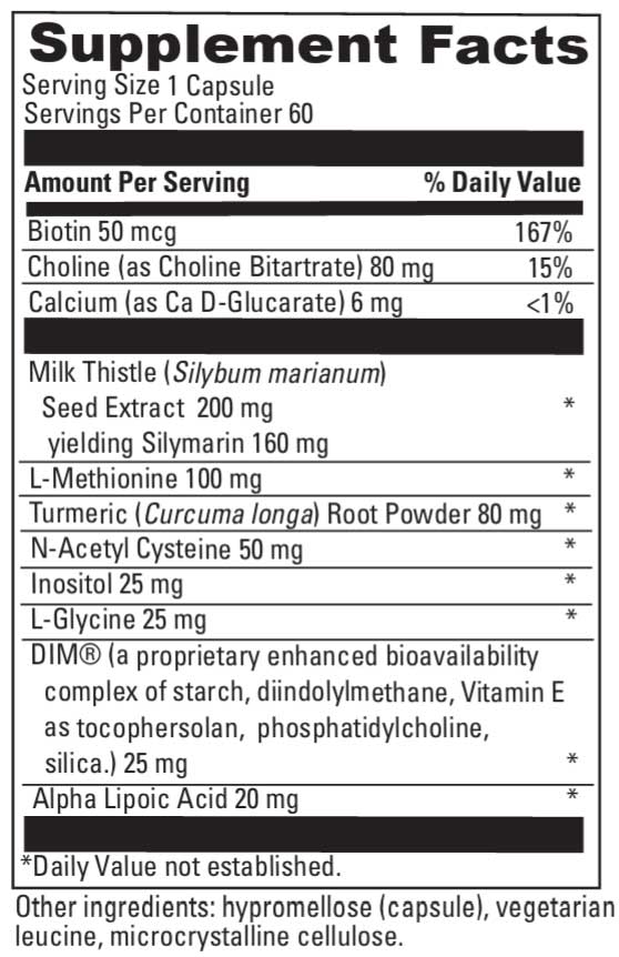 DaVinci Labs Hepaticlear Ingredients