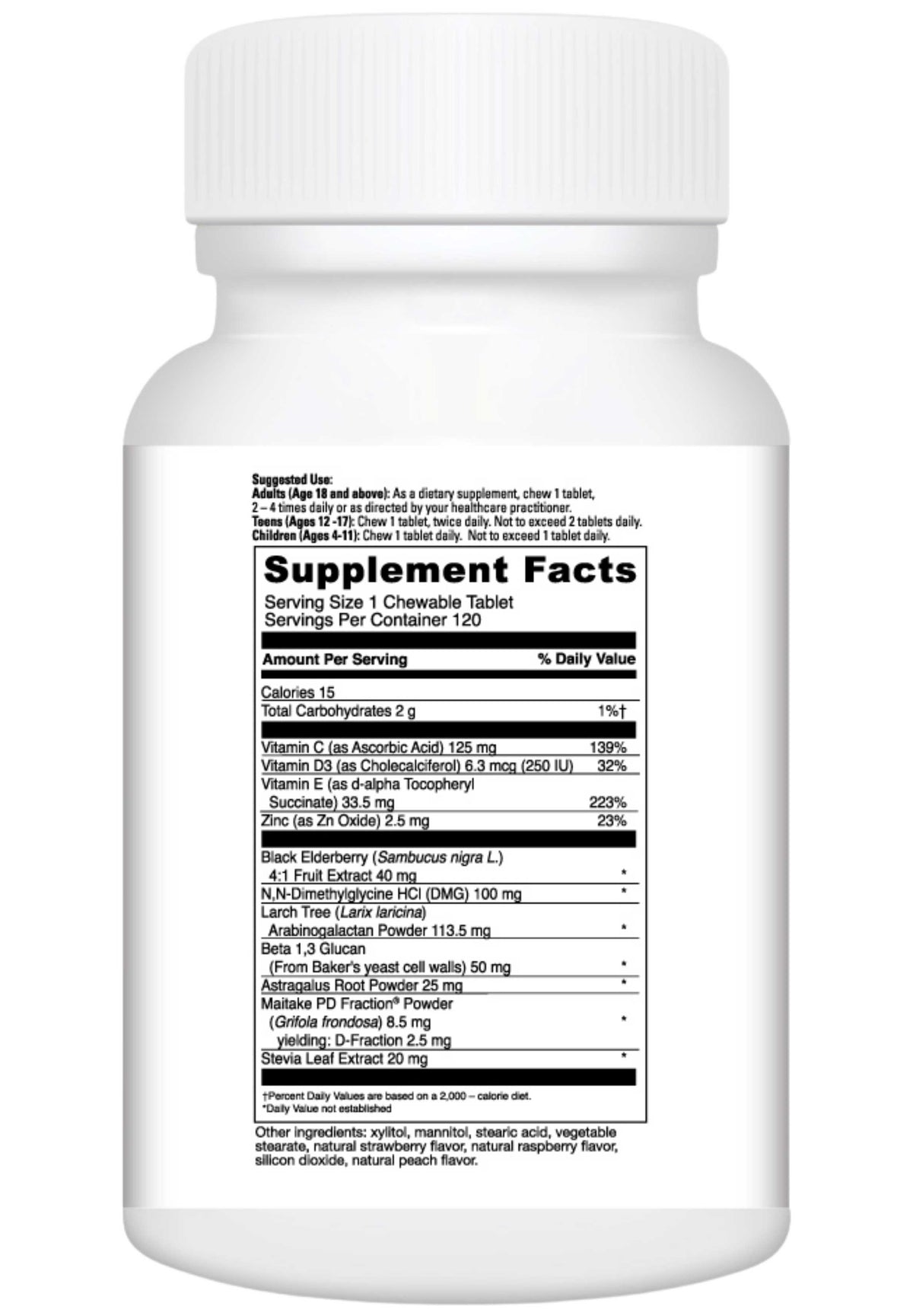 DaVinci Labs Immuno-DMG Chewable Ingredients