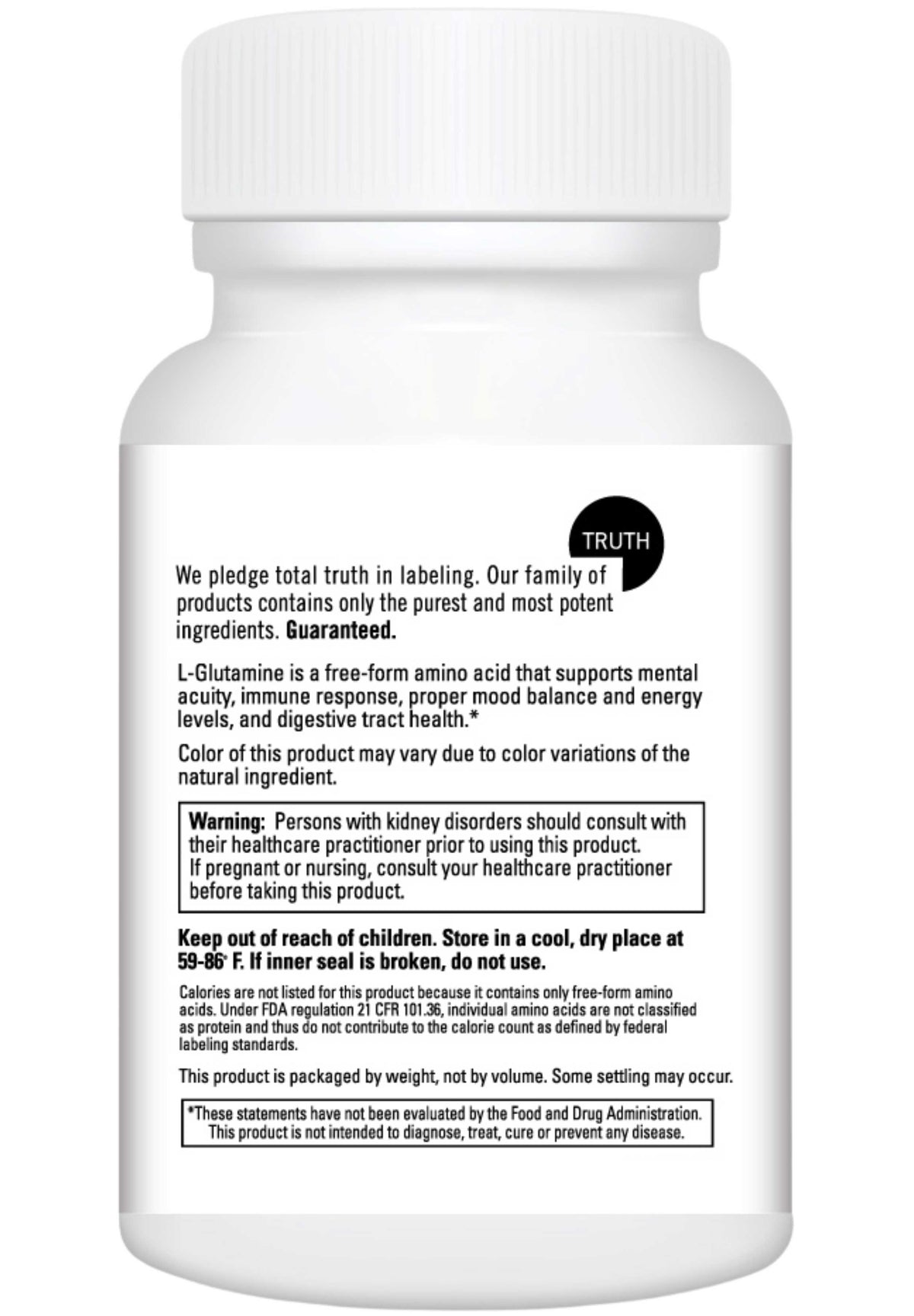 DaVinci Labs L-Glutamine Powder Back