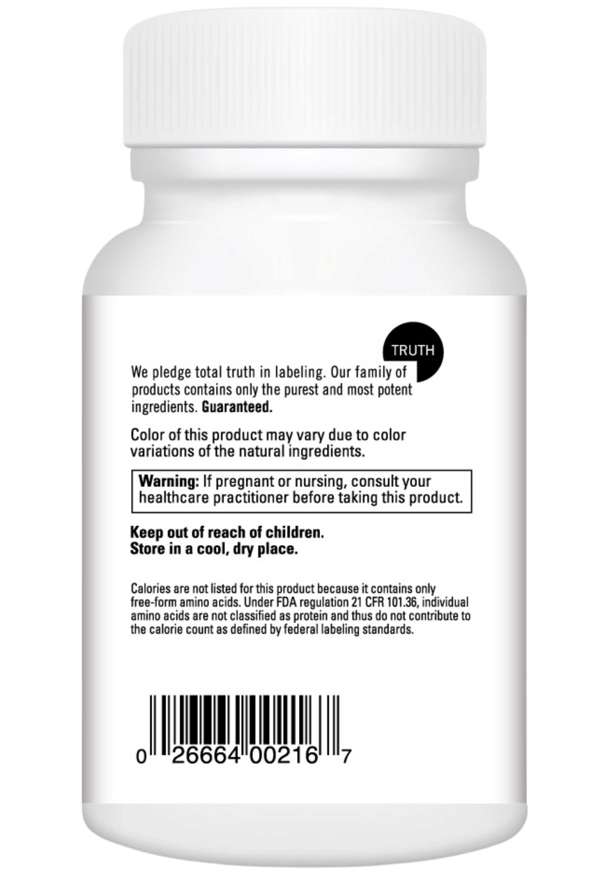 DaVinci Labs L-Lysine Capsules Back