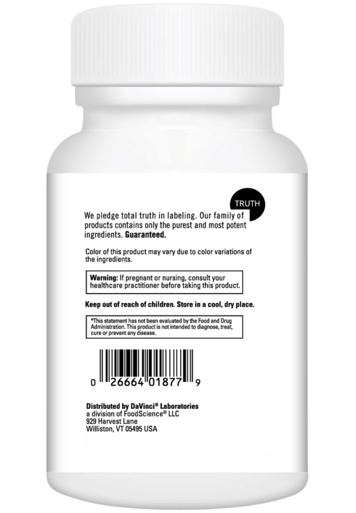 DaVinci Labs Magnesium Glycinate Back