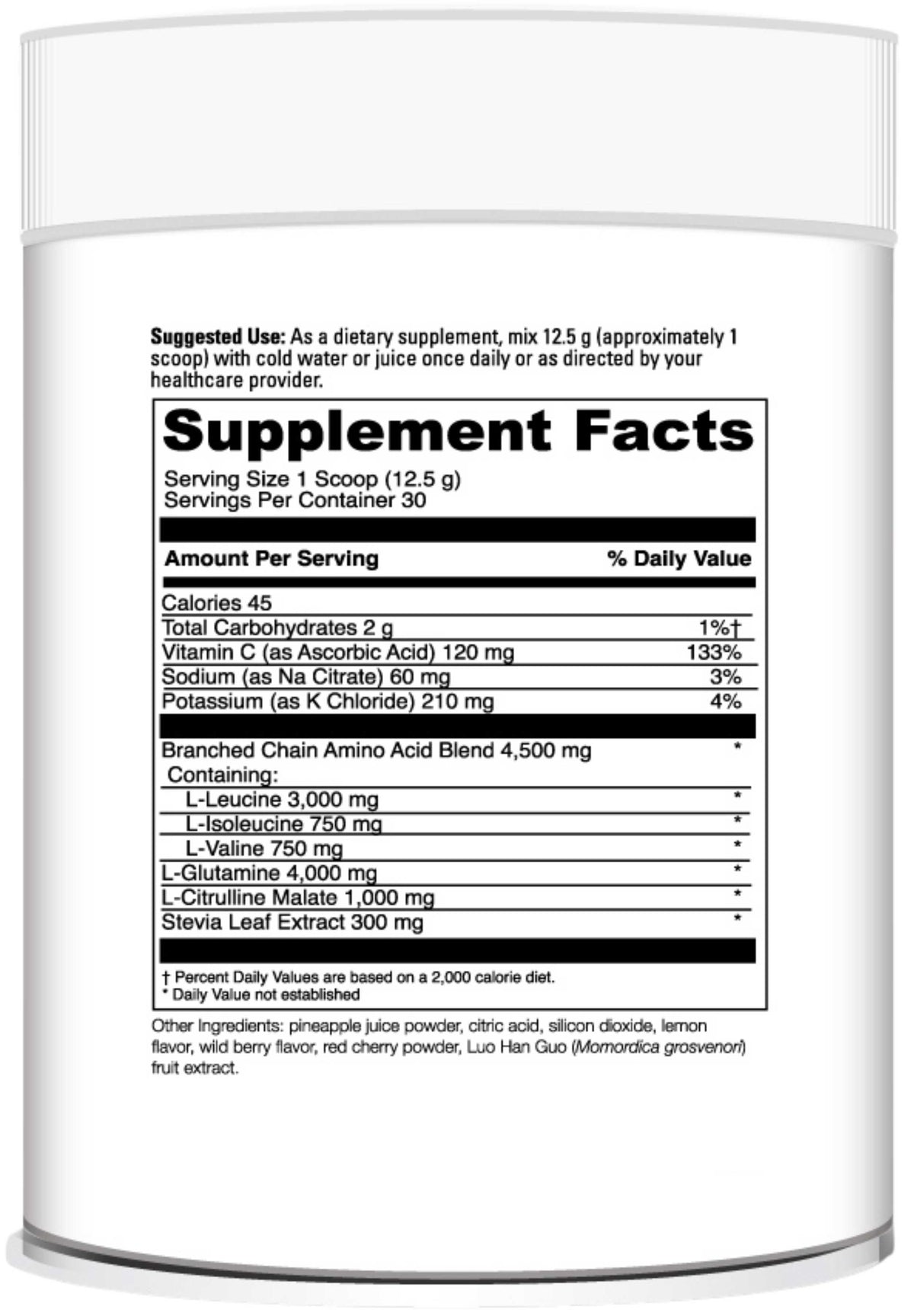 DaVinci Labs Maxi-BCAA Ingredients