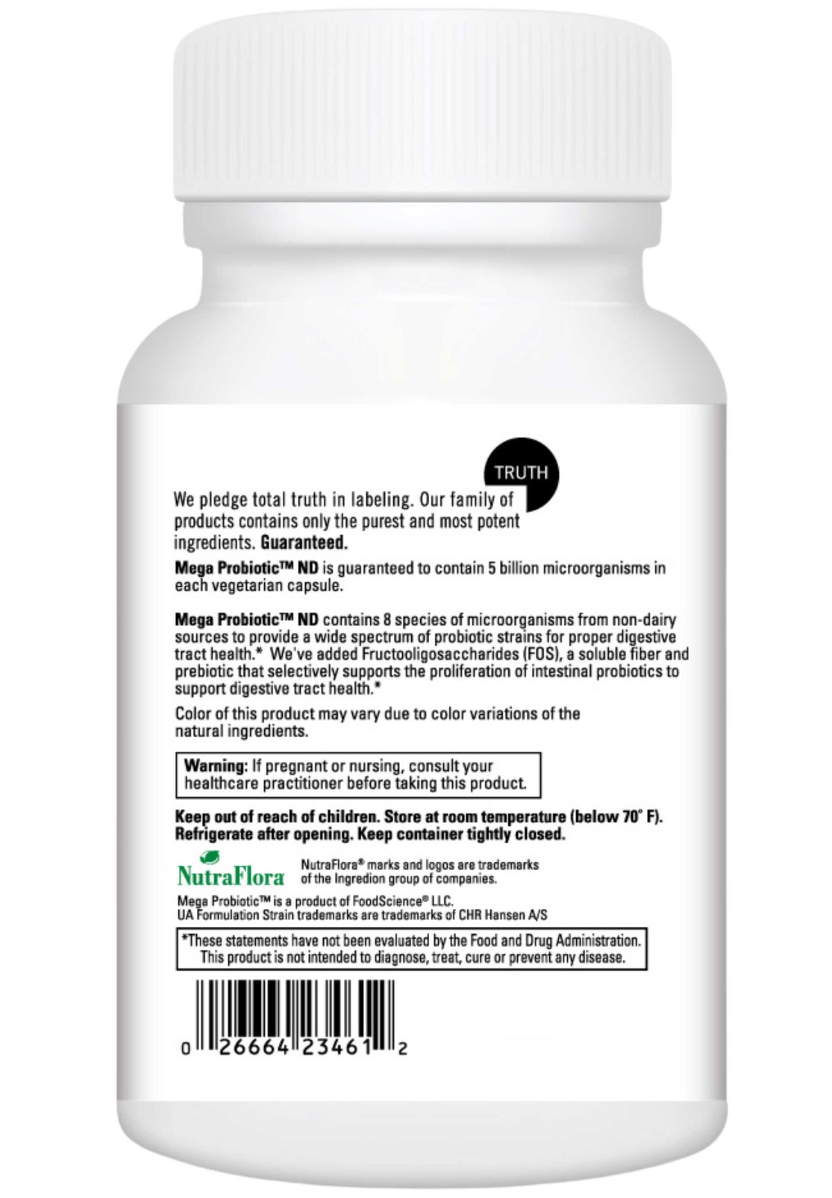 DaVinci Labs Mega Probiotic ND Back