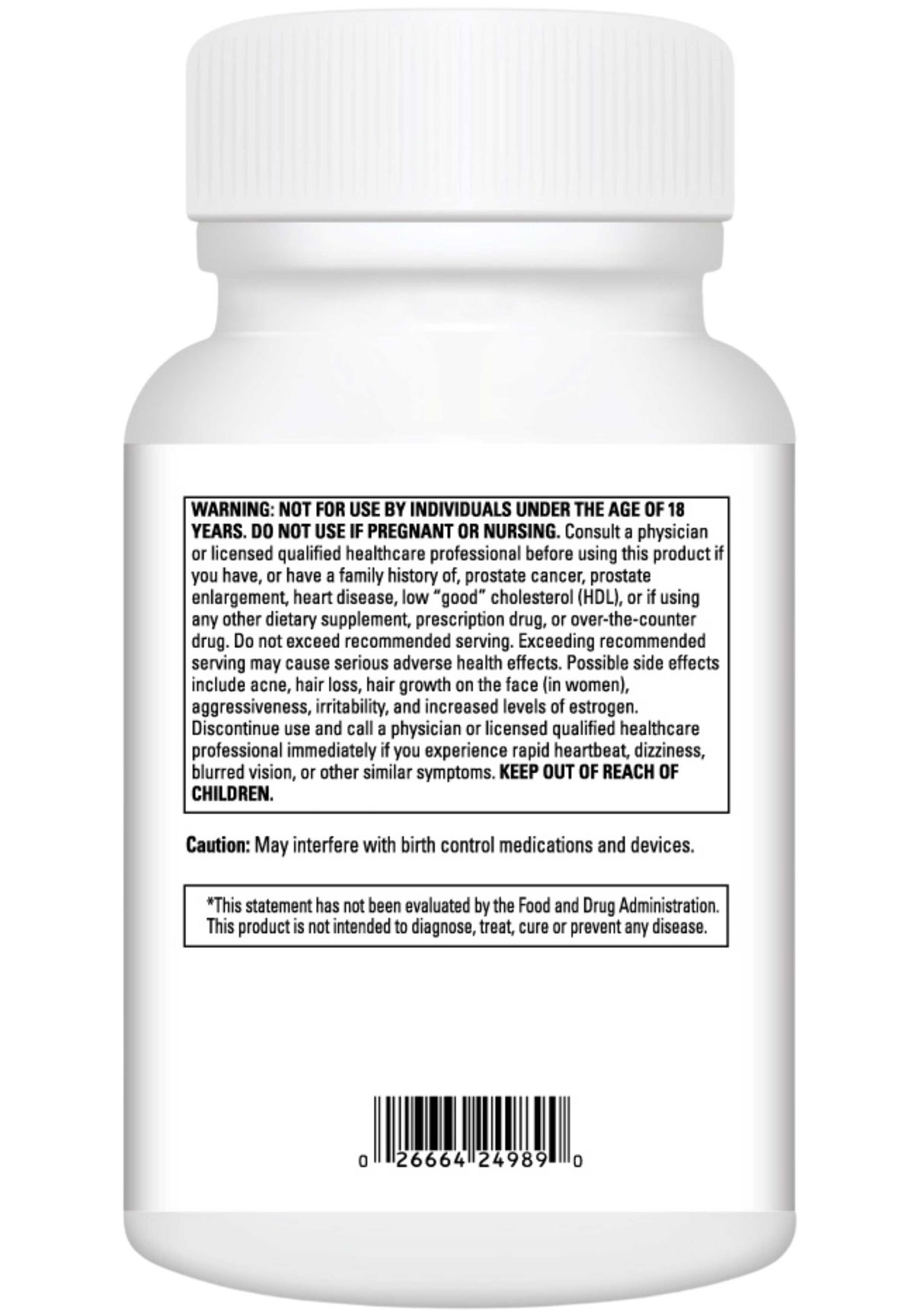 DaVinci Labs Micronized DHEA 25 mg Back