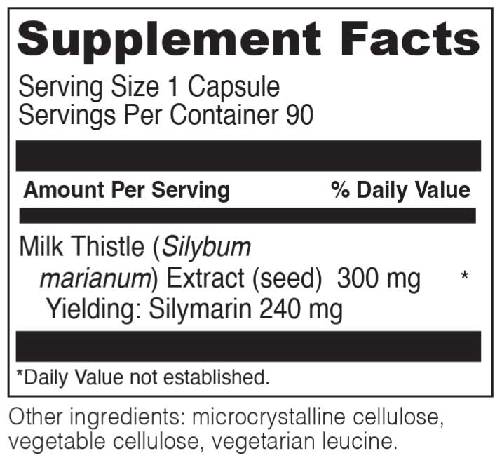 DaVinci Labs Milk Thistle Ingredients