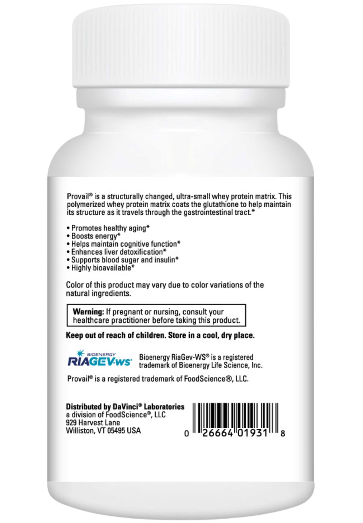DaVinci Labs NAD+ Activate with Glutathione Back