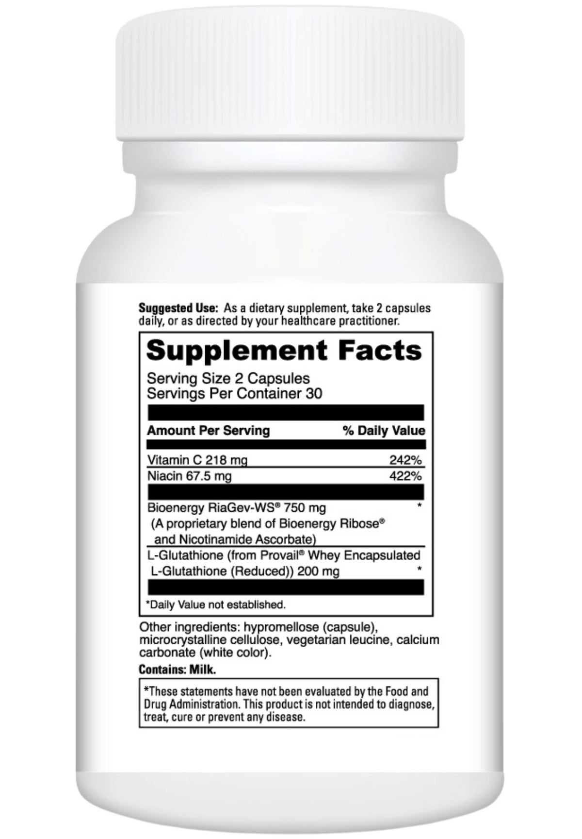DaVinci Labs NAD+ Activate with Glutathione Ingredients