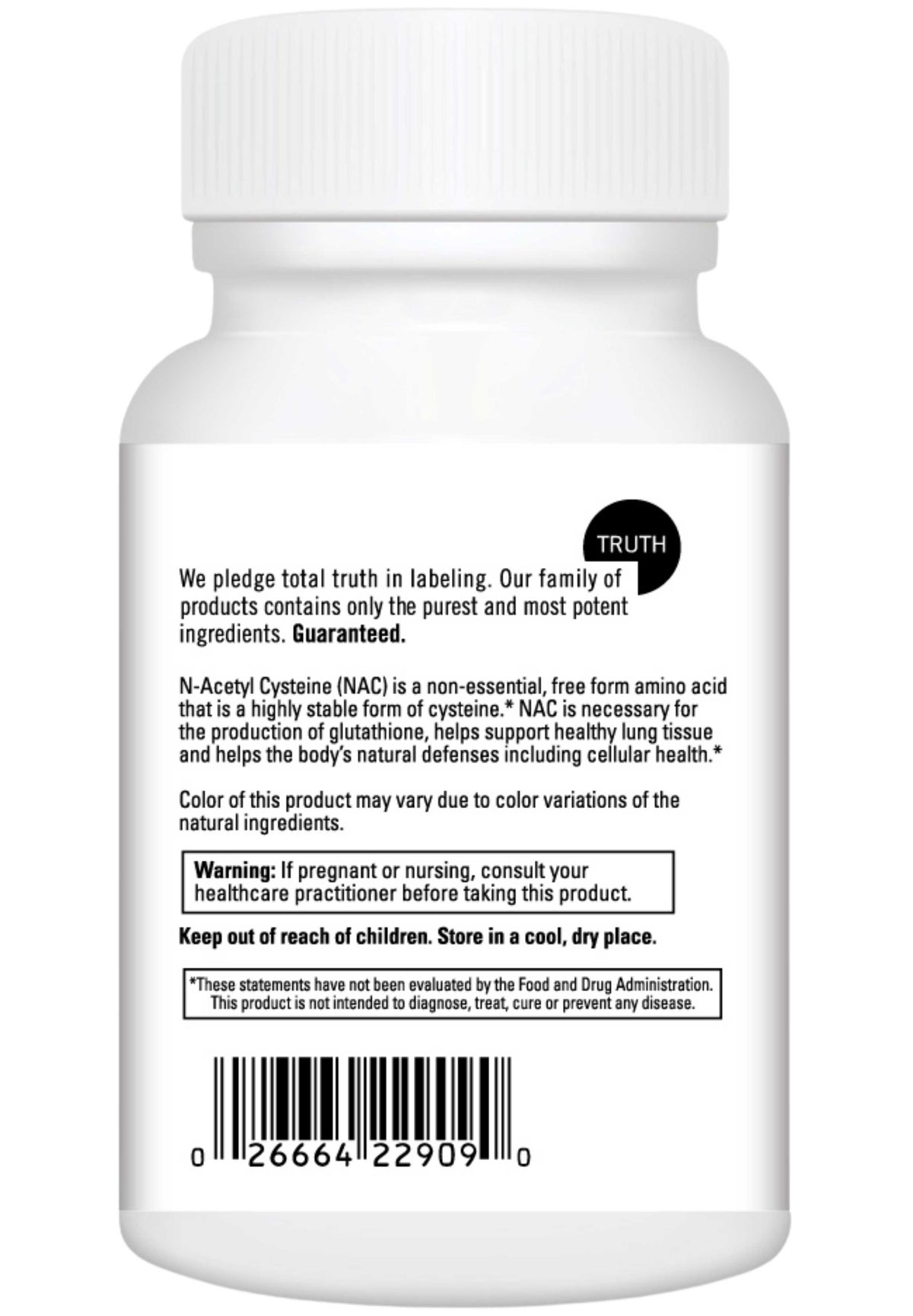 DaVinci Labs N-Acetyl Cysteine 500 mg Back