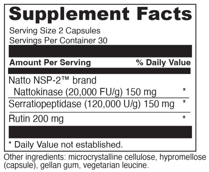 DaVinci Labs Nattokinase Plus Ingredients
